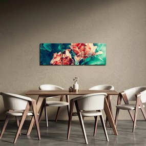 Tablou - Flori de primăvară (cu ceas) (90x30 cm)