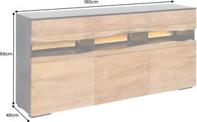 Comoda din lemn masiv GRAND ACACIA 180cm cu iluminat