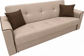 Canapea VERA extensibila, 3 locuri, lada de depozitare, stofa bej deschis + maro inchis, 225x90x90 Stofa, Bej + Maro