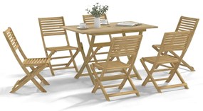 vidaXL Set mobilier de grădină, 7 piese, lemn masiv de acacia