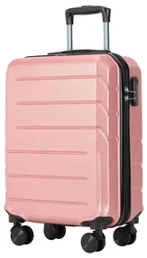Valisă de cabină cu 4 roți Bontour „Spinner” cu blocare TSA, 55x39x20 cm, Rose Gold
