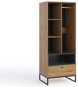 Dulap de haine Oliver SZ2D (Stejar artisan + Negru mat). 1051790