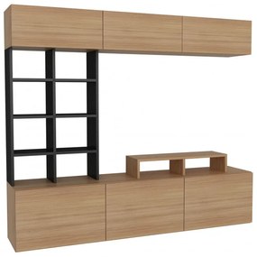 Ansamblu Comoda TV Sasa Teak-Negru