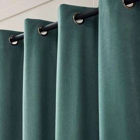 Draperie verde termoizolantă din catifea reiată 140x260 cm Madison – douceur d'intérieur