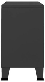 Servanta, negru, 105x35x62 cm, metal si sticla 1, Negru
