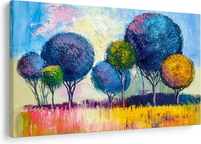 Tablou - Copaci, pictură în ulei (90x60 cm)