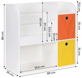 Raft din lemn alb pentru camera copiilor