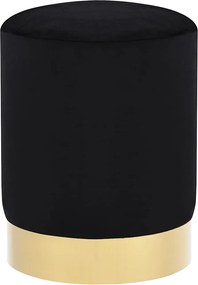 vidaXL Taburet, negru și auriu, catifea 28 x 36 cm