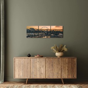 Tablou - orașul port (cu ceas) (90x30 cm)