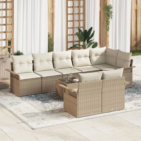 vidaXL Set Canapea de Grădină cu 9 Piese cu Pernițe Brown Ratan Polimer