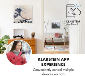 Klarstein Wonderwall Air Art Smart, încălzitor cu infraroșu, 60 x 60 cm, 350 W, aplicație, valuri