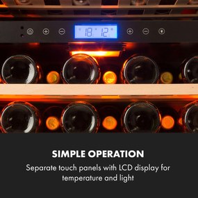 Klarstein Vinovilla  Onyx 43, frigider pentru vin cu două zone, 129 l, 43 de sticle, 3 culori