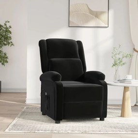 3098399 vidaXL Fotoliu rabatabil electric, negru, catifea