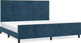 vidaXL Cadru de pat fără saltea, albastru închis, 200x200 cm, catifea