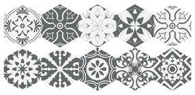 Set 10 autocolante impermeabile și anti-alunecare pentru podea Ambiance Hexagons Rosito, 20 x 18 cm