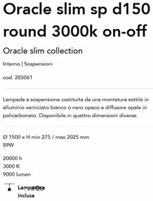 Lustra LED XXL design modern Oracle slim sp d150 round 3000k on-off alb