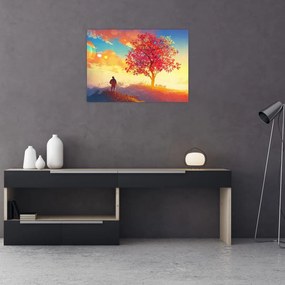 Tablou - casa în deal (70x50 cm)