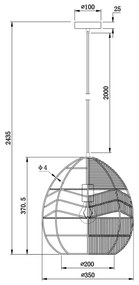 Lustră WOOOD Adelaide, ø 35 cm, negru