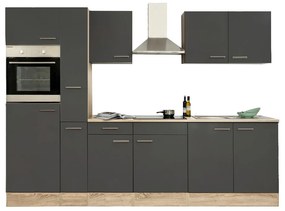 Mobilă de bucătărie Yorki 300, corp din stejar sonoma, cu față antracit satinat