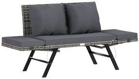 Deuba Banca ratan de gradina 176x56x81 cm - gri