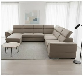 Colțar extensibil în U cu colț reversibil și spațiu de depozitare GRANADA, bej