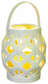 Lampa decorativa din Rattan,alb,cu iluminare LED,10.5x16 cm.