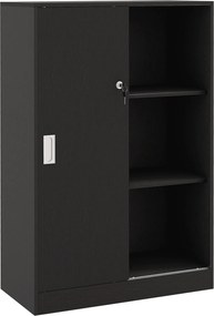 HOMCOM Dulap de Birou 3 Rafturi cu Încuietoare și 2 Chei de Securitate 80x40x120 cm Negru | Aosom Romania