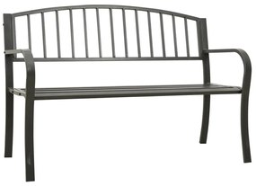 319581 vidaXL Bancă de grădină, gri, 120 cm, oțel