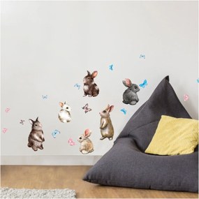 Autocolant de perete Ambiance Baby Rabbits