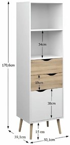 Bibliotecă OSLO 75382, albă