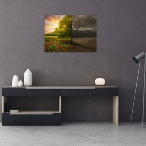 Tablou pe sticlă - cercul vieții (70x50 cm)