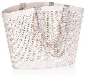 Coş Happy Green, din ratan, crem