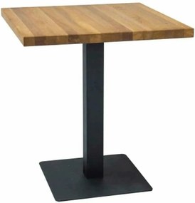 Masa PURO, stejar/negru, furnir natural/metal, 60x60x76 cm