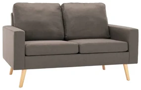 288711 vidaXL Canapea cu 2 locuri, gri taupe, material textil