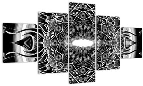 Tablou cu ornamente alb negre (125x70 cm), în 40 de alte dimensiuni noi