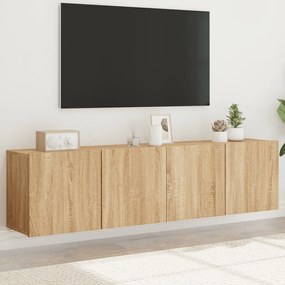vidaXL Comodă TV de perete, 2 buc. stejar sonoma, 80x30x41 cm