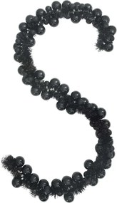 vidaXL Ghirlandă cu Bile de Crăciun Negru 186 cm Polistiren