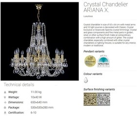 Candelabru Cristal Bohemia Exclusive 10 brate ARIANA X