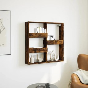 vidaXL Dulap de perete, stejar fumuriu, 80x15x80 cm, lemn prelucrat