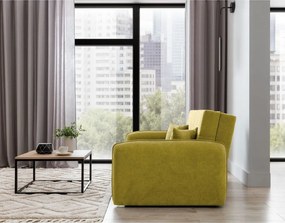 Canapea galbenă extensibilă/cu spațiu de depozitare cu tapițerie din chenille 155 cm Laine – ELTAP