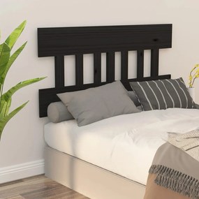 Tablie de pat, negru, 183,5x3x81 cm, lemn masiv de pin 1, Negru, 183.5 x 3 x 81 cm