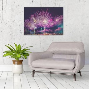 Tablou pe sticlă cu artificii (70x50 cm)