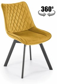 Scaun K520 velvet mustariu