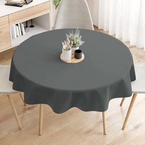 Goldea față de masă decorativă loneta - antracit - rotundă Ø 100 cm