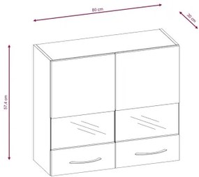 Set mobilier de bucătărie VALERIA 180 cm, stejar sonoma/maro