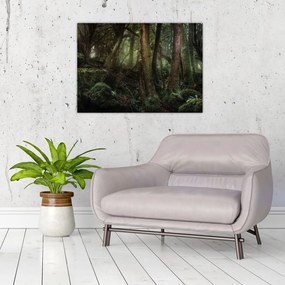 Tablou pe sticlă - Pădurea enigmatică (70x50 cm)