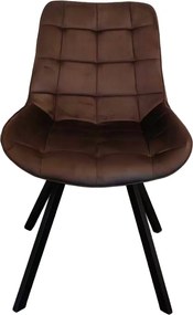 Scaun de sufragerie, ţesătură Velvet maro închis/negru, SAMIRA