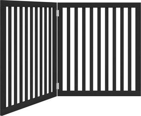 vidaXL Poartă pentru câini pliabilă 2 panouri negru, 160 cm, lemn plop