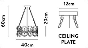 Candelabru design Art-Deco Belle D-40cm