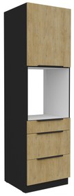 Dulap bucătărie pentru cuptor Carminia 60 DPS-210 3S1F PREMIUM BOX (stejar cremona + negru). 1128018